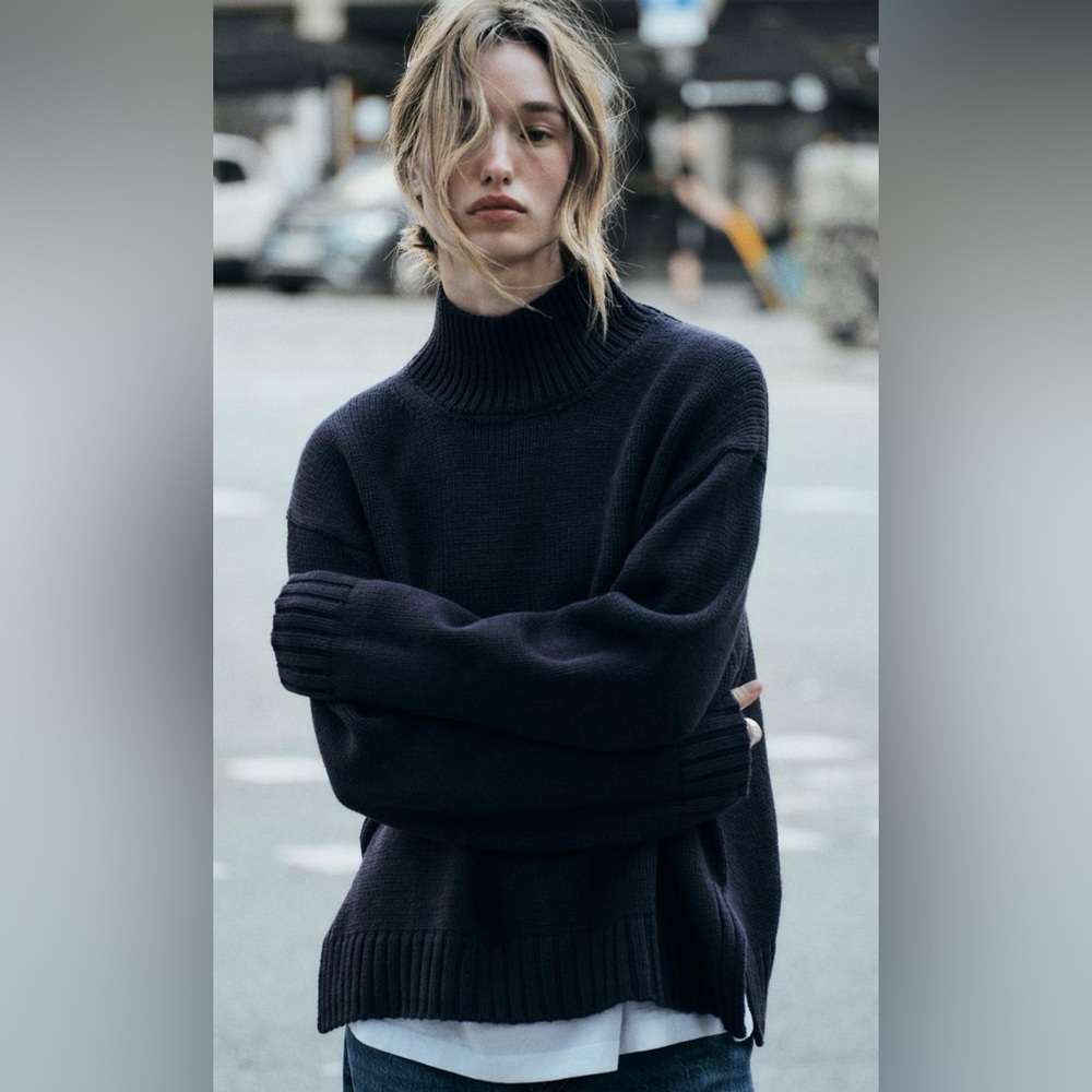 Zara High Collar Knit Sweater